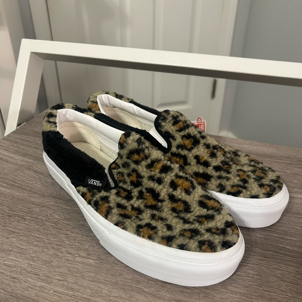 Vans Leopard Print Slip-On Sneakers